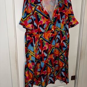 Colorful Abstract Women's Midi Dress